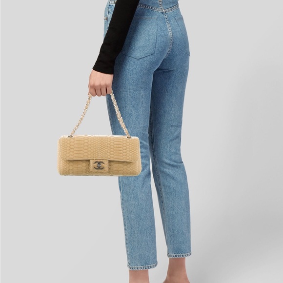 PRICE FIRM - 🌸CHANEL Classic Medium Python Flap Bag - Picture 12 of 15